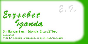 erzsebet igonda business card